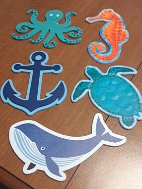 Woodpile Fun Painted Blue Whale Wooden Shape